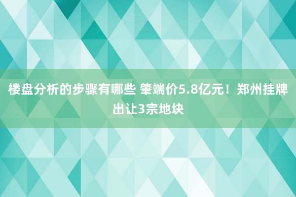 楼盘分析的步骤有哪些 肇端价5.8亿元！郑州挂牌出让3宗地块