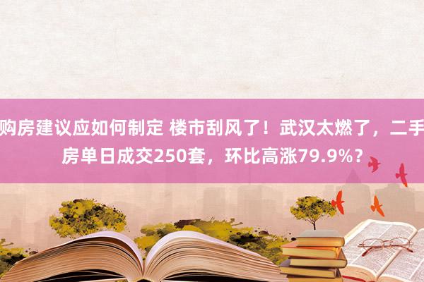 购房建议应如何制定 楼市刮风了！武汉太燃了，二手房单日成交250套，环比高涨79.9%？