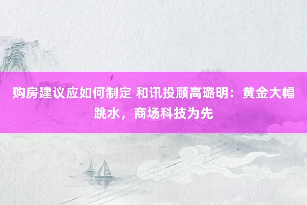 购房建议应如何制定 和讯投顾高璐明：黄金大幅跳水，商场科技为先