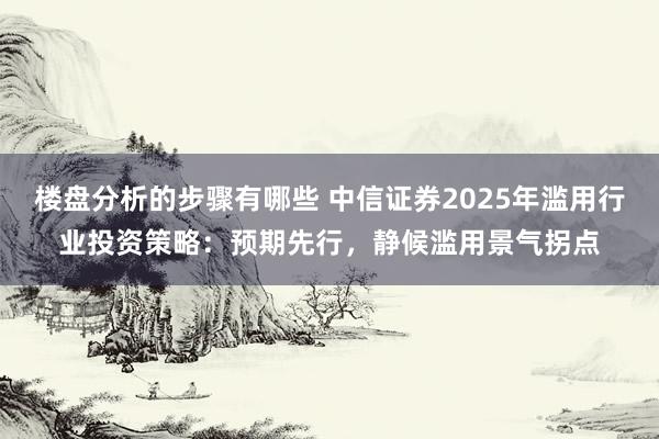 楼盘分析的步骤有哪些 中信证券2025年滥用行业投资策略：预期先行，静候滥用景气拐点