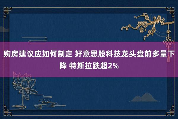 购房建议应如何制定 好意思股科技龙头盘前多量下降 特斯拉跌超2%