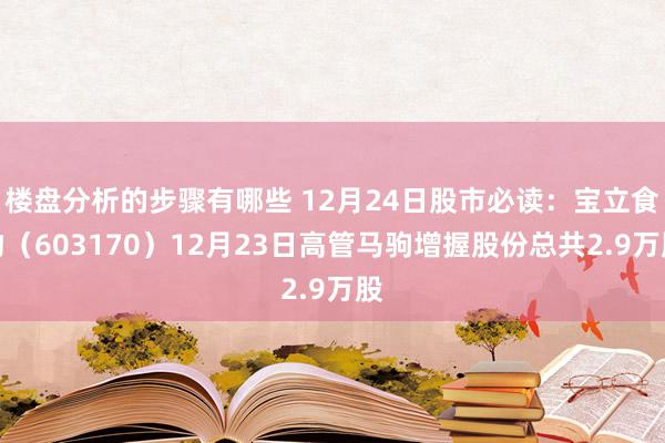 楼盘分析的步骤有哪些 12月24日股市必读：宝立食物（603170）12月23日高管马驹增握股份总共2.9万股