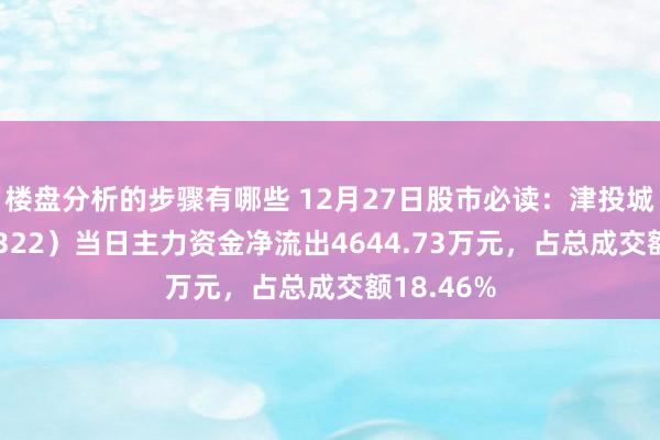 楼盘分析的步骤有哪些 12月27日股市必读：津投城开（600322）当日主力资金净流出4644.73万元，占总成交额18.46%