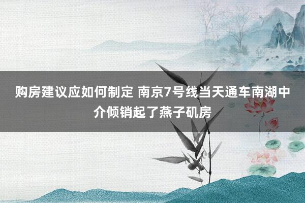 购房建议应如何制定 南京7号线当天通车南湖中介倾销起了燕子矶房