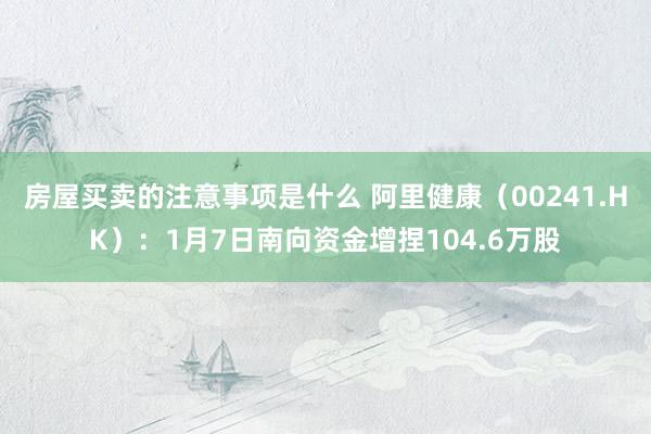 房屋买卖的注意事项是什么 阿里健康（00241.HK）：1月7日南向资金增捏104.6万股