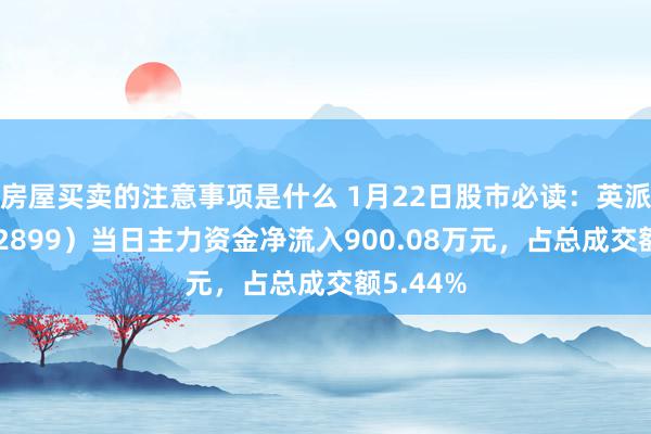 房屋买卖的注意事项是什么 1月22日股市必读：英派斯（002899）当日主力资金净流入900.08万元，占总成交额5.44%