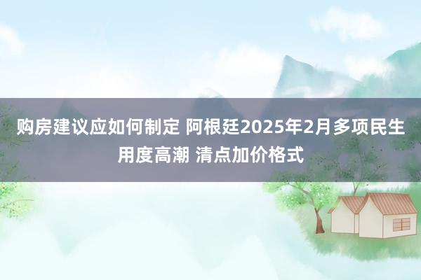 购房建议应如何制定 阿根廷2025年2月多项民生用度高潮 清点加价格式