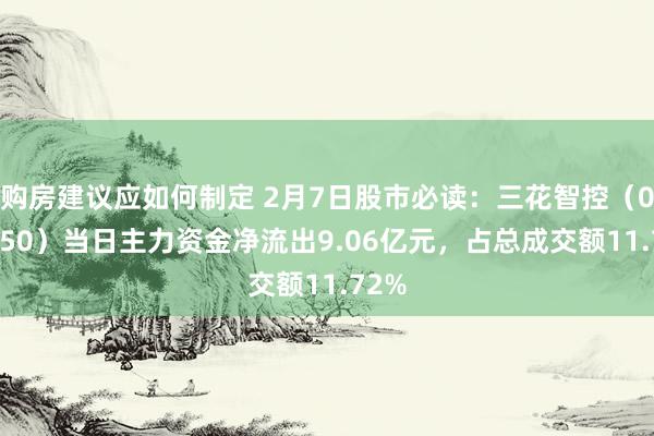 购房建议应如何制定 2月7日股市必读：三花智控（002050）当日主力资金净流出9.06亿元，占总成交额11.72%