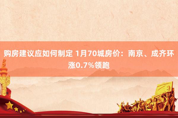 购房建议应如何制定 1月70城房价：南京、成齐环涨0.7%领跑