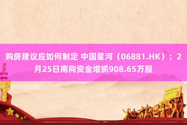 购房建议应如何制定 中国星河（06881.HK）：2月25日南向资金增抓908.65万股