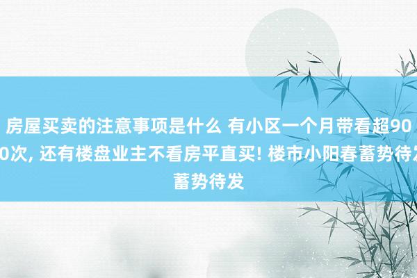 房屋买卖的注意事项是什么 有小区一个月带看超9000次, 还有楼盘业主不看房平直买! 楼市小阳春蓄势待发