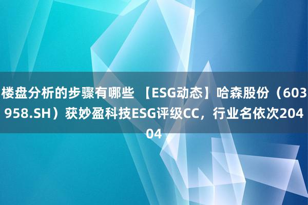 楼盘分析的步骤有哪些 【ESG动态】哈森股份（603958.SH）获妙盈科技ESG评级CC，行业名依次204