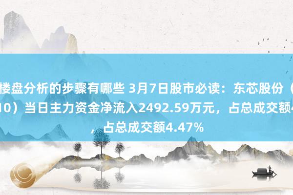 楼盘分析的步骤有哪些 3月7日股市必读：东芯股份（688110）当日主力资金净流入2492.59万元，占总成交额4.47%